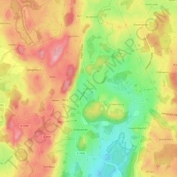 Mapa topográfico Karsee, altitud, relieve
