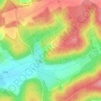 Mapa topográfico Colombelle, altitud, relieve