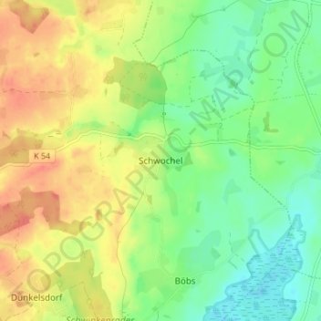 Mapa topográfico Schwochel, altitud, relieve