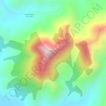 Mapa topográfico Morro do Meio, altitud, relieve