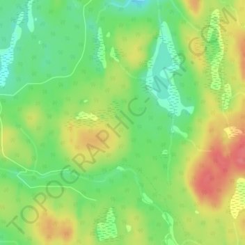 Mapa topográfico Interior Plateau, altitud, relieve