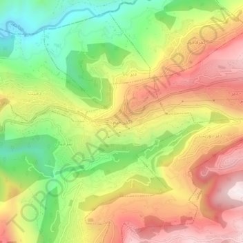 Mapa topográfico Kfar Him, altitud, relieve