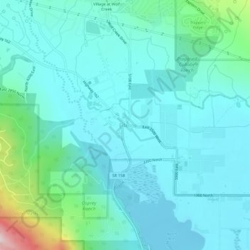 Mapa topográfico Eden, altitud, relieve