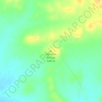 Mapa topográfico London Bridge, altitud, relieve