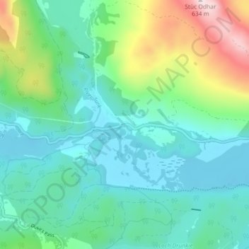 Mapa topográfico Brig o' Turk, altitud, relieve