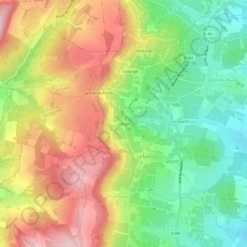 Mapa topográfico Congé, altitud, relieve