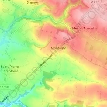 Mapa topográfico Trompe-Souris, altitud, relieve