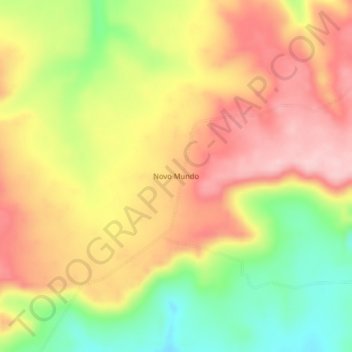 Mapa topográfico Novo Mundo, altitud, relieve