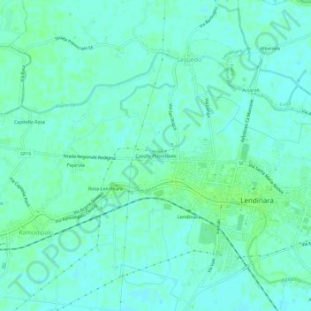 Mapa topográfico Caselle Provinciale, altitud, relieve