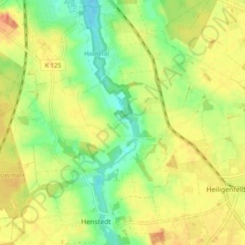 Mapa topográfico Gut Hoope, altitud, relieve