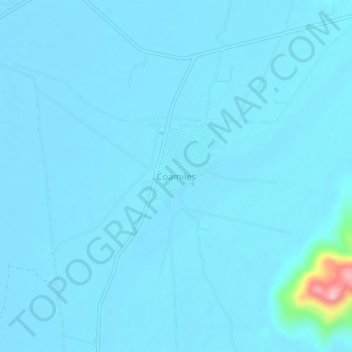 Mapa topográfico Coamiles, altitud, relieve
