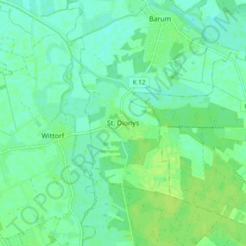 Mapa topográfico St. Dionys, altitud, relieve