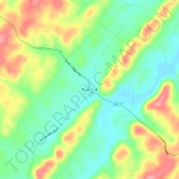 Mapa topográfico Paint Rock, altitud, relieve