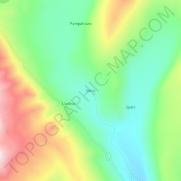 Mapa topográfico Sarco, altitud, relieve