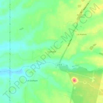 Mapa topográfico La Chispa, altitud, relieve