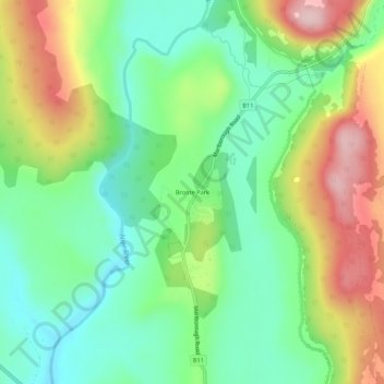 Mapa topográfico Bronte Park, altitud, relieve