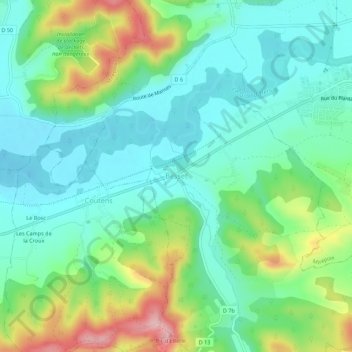 Mapa topográfico Besset, altitud, relieve