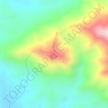 Mapa topográfico Cerro San Ramón, altitud, relieve