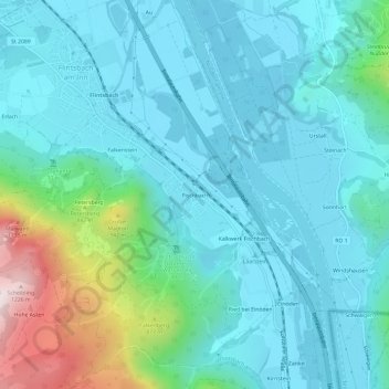 Mapa topográfico Fischbach, altitud, relieve