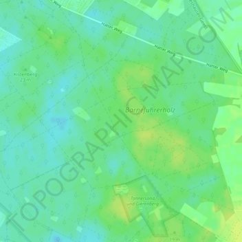 Mapa topográfico Osenberge, altitud, relieve