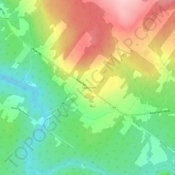 Mapa topográfico Salaberry, altitud, relieve