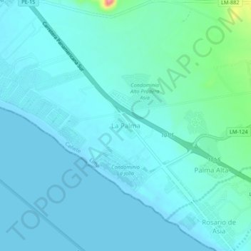 Mapa topográfico La Palma, altitud, relieve