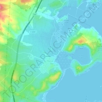 Mapa topográfico Le Mouna, altitud, relieve
