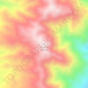 Mapa topográfico La Jarilla, altitud, relieve