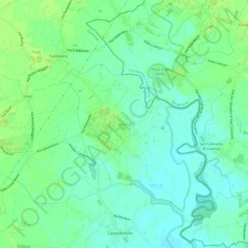 Mapa topográfico Albina, altitud, relieve