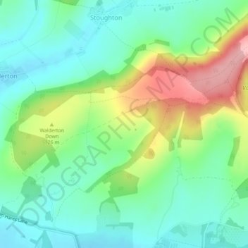 Mapa topográfico Adsdean Down, altitud, relieve