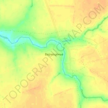 Mapa topográfico Верхоценье, altitud, relieve
