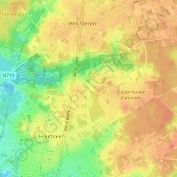 Mapa topográfico Laak, altitud, relieve