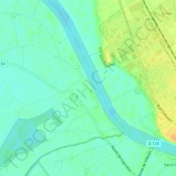 Mapa topográfico Dades, altitud, relieve
