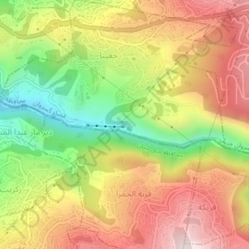 Mapa topográfico Upper cave, altitud, relieve