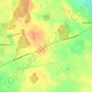 Mapa topográfico Goddin, altitud, relieve