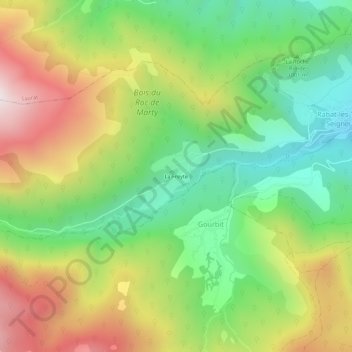 Mapa topográfico La Freyte, altitud, relieve