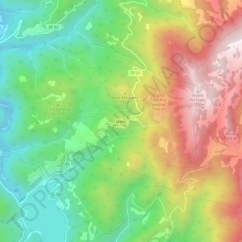 Mapa topográfico Stipes, altitud, relieve