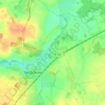 Mapa topográfico Berghausen, altitud, relieve