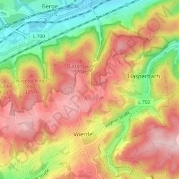 Mapa topográfico In der Aske, altitud, relieve
