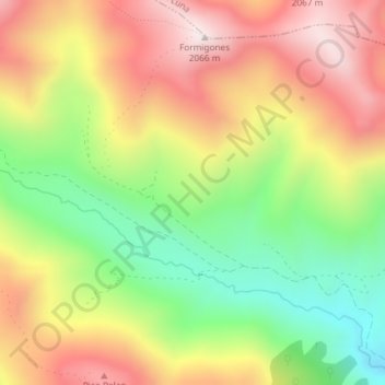 Mapa topográfico La Fana, altitud, relieve