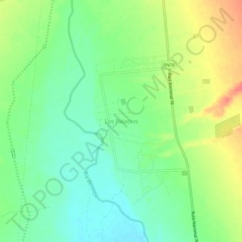 Mapa topográfico Los Palacios, altitud, relieve