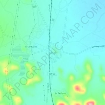 Mapa topográfico Bocas, altitud, relieve