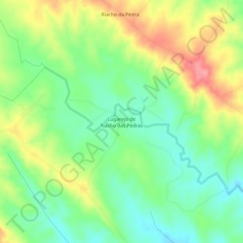 Mapa topográfico Lugarejo de Riacho das Pedras, altitud, relieve