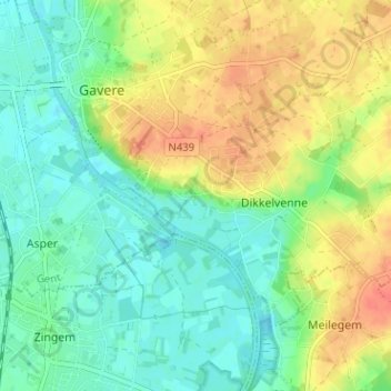 Mapa topográfico Rotse, altitud, relieve
