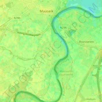Mapa topográfico Heppeneert, altitud, relieve