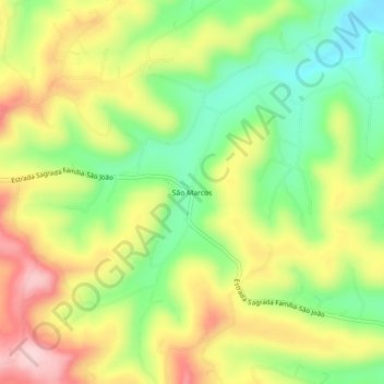 Mapa topográfico São Marcos, altitud, relieve