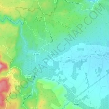 Mapa topográfico La Lauze, altitud, relieve