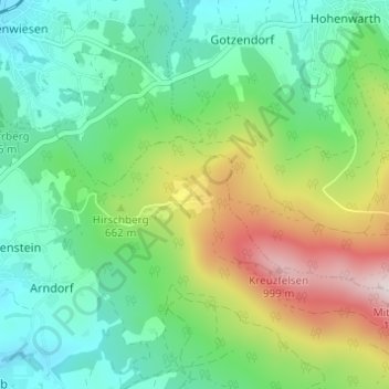 Mapa topográfico Reitenberg, altitud, relieve