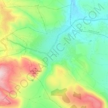 Mapa topográfico Aitaroun, altitud, relieve