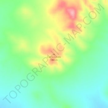 Mapa topográfico Cerro Lindo, altitud, relieve